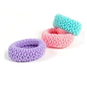 2895 - Set 3 gomitas para pelo de colores gruesas (7 cm).(venta mínima 12 unidades)