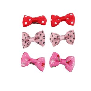 2942 - Set 6 pinzas con moñas de colores 3,5x2,5cm (venta mínima 12 unidades)