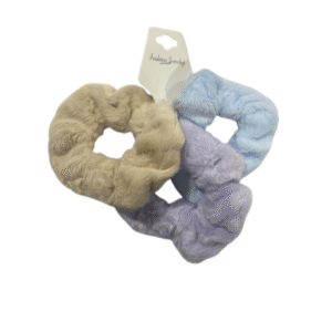 2901 - Set 3 gomitas p/pelo gruesas terciopelo 12cm (venta mínima 12 unidades)