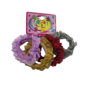 2678 - Set 4 gomitas p/pelo voladitos colores 7cm (venta mínima 12 unidades)