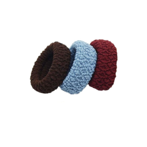 2912 - Set 3 gomitas p/pelo gruesas colores 6cm (venta mínima 12 unidades)