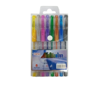 3901 - Set de 8 lapiceras colores GEL, glitter, fluor (0085)