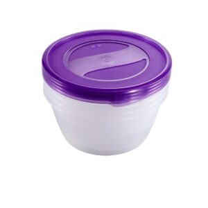 4115 - Set 5 tuppers redondos plast.(0588)15x7.5cm