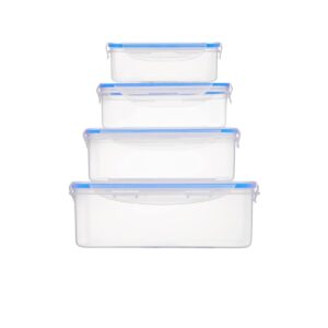 CM4130 - Oferta Caja x 48 Unid - Set 4 tuppers rect. herméticos plás. (0104) 22,18,16y13cm