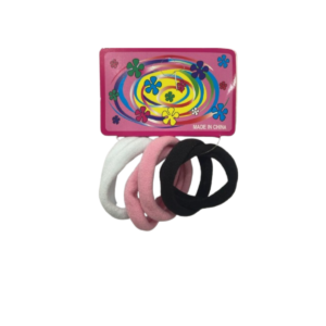 CM4135 - Oferta Caja x 3600 Unid - Set 6 gomitas para pelo 3 colores 4cm (2228)(Vta min 12 unid.)