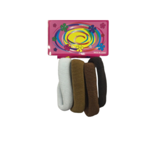 CM4136 - Oferta Caja x 2300 Unid - Set 4 gomitas para pelo colores 8cm (4017)(Vta mín 12 unid)