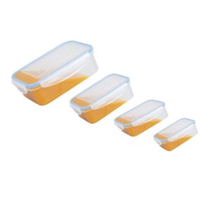 CM4133 - Oferta Caja x 45 Unid - Set 4 tuppers rect. hermético plást.(4905) 24,20,17,14 cm