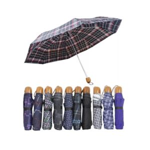 CM4167 - Oferta Caja x 100 Unid - Paraguas corto escocés c/mango madera 0901