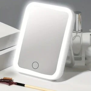 CM4311 - Oferta Caja x 60 Unid - Espejo rectangular luz led 19.5x14 cm recargable 3 modos (3432)