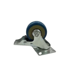 4302 - Rueda giratoria goma c/base metal c/freno 50x17mm