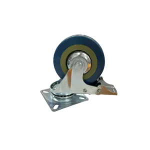4304 - Rueda giratoria goma c/base metal c/freno 75x24mm