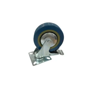 4305 - Rueda giratoria goma c/base metal c/freno 100x27mm