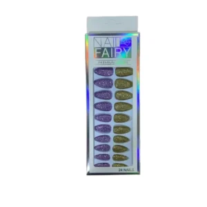 CM44988 - Oferta Caja x 720 Unid - Set 24 uñas postizas brillantina (6889) Fairy Premium Series