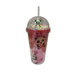45031 - Vaso de acrílico c/tapa rosca Panda 29x10cm (2982)