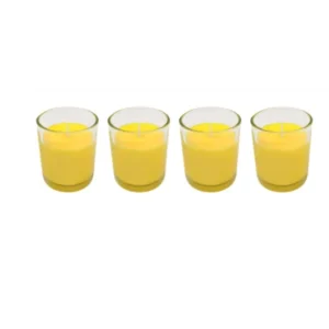 45052 - Set 4 velas aromáticas 4,5x5,5cm (3180) c/ porta vela vidrio