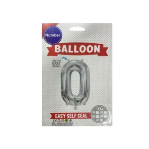 45173 - Globo Inflable Plateado 16' número 0
