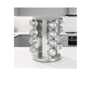 4480 - Especiero 16 Pzas 37x19 cm (0113) acero inox. frascos vidrio