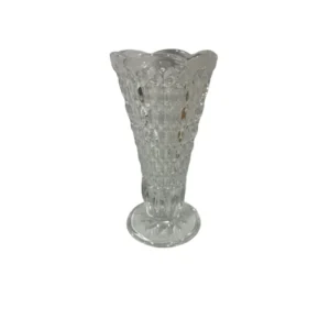 45063 - Florero vidrio estriado cono 11.5x6cm (2054)