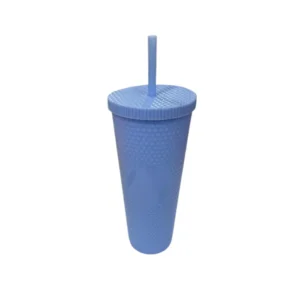 45152 - Vaso de plástico c/ tapa y sorbito 19,5x8,5cm (Vta mínima 12Uni) (2731)