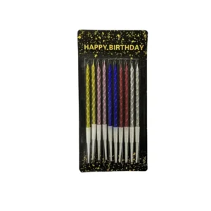 45156 - Set 10 Velas cumpleaños 13cm (0812) Colores surt.