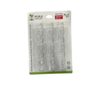 CM4389 - Oferta Caja x 160 Unid - Set 9 ganchos acrílicos transparentes c/adhesivo (0597)