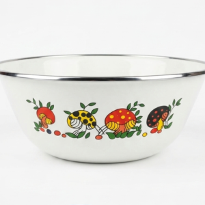CM45205 - Oferta Caja x 50 unid - Bowl Ensaladera De Metal Esmaltado con Diseño 22x9.5 cm